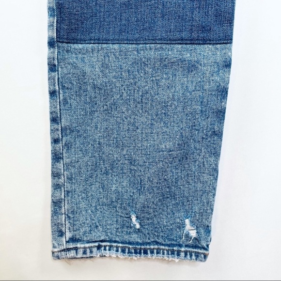 Mid Wash Abercrombie Patchwork Ultra High Rise The Ankle Straight Jean 26S - Picture 8 of 14